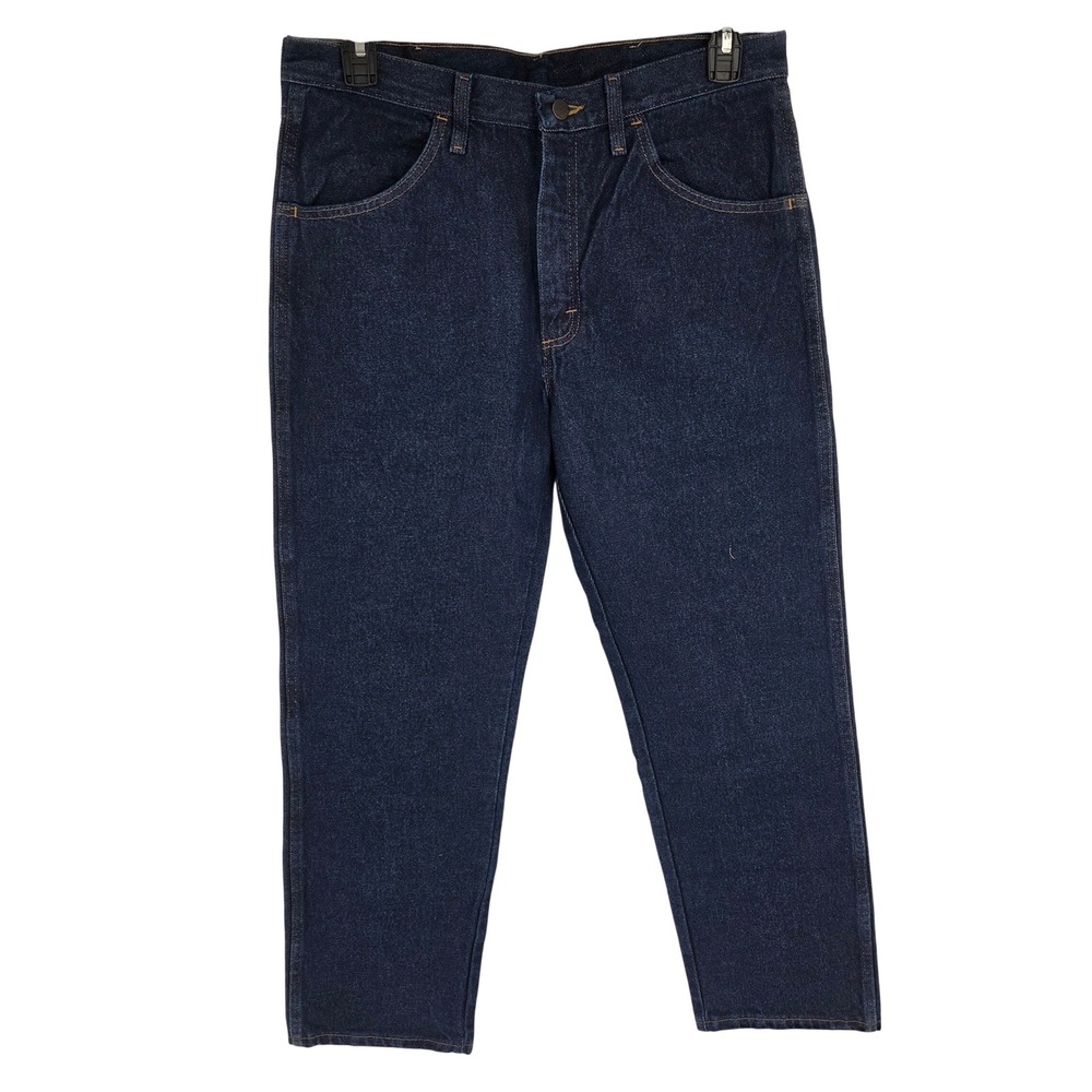 Rustler Mens Regular Fit Straight Leg Dark Indigo Denim Jeans 34x30 87619PW NEW